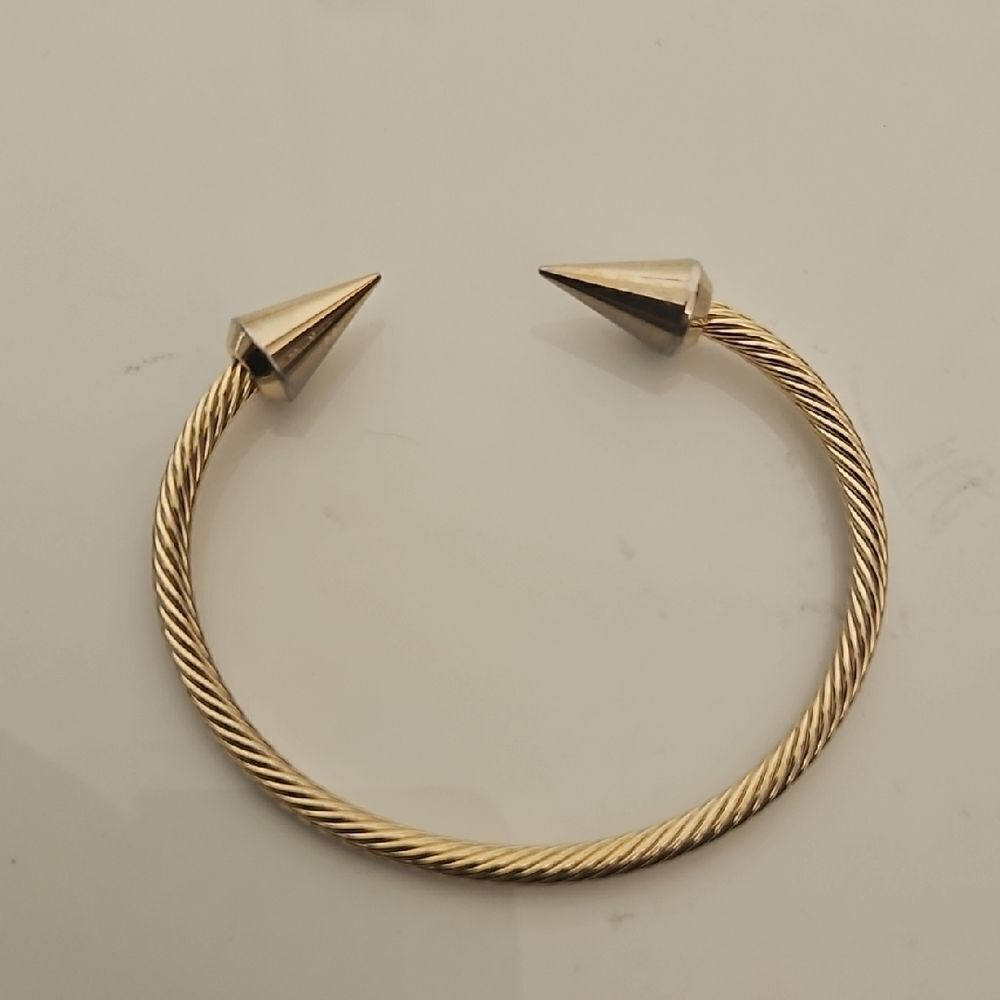 Gold Twisted Open Cuff Bracelet